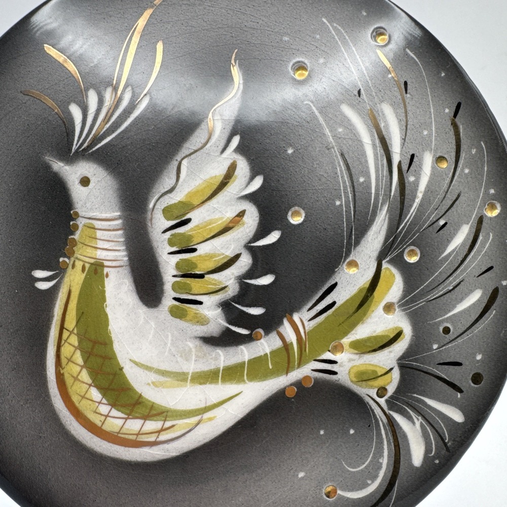VTG Sascha Brastoff Lid Only For Trinket Box or Display Jeweled Bird Round MCM - Picture 2 of 7